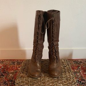 Frye Parker Asis  lace up leather riding boots